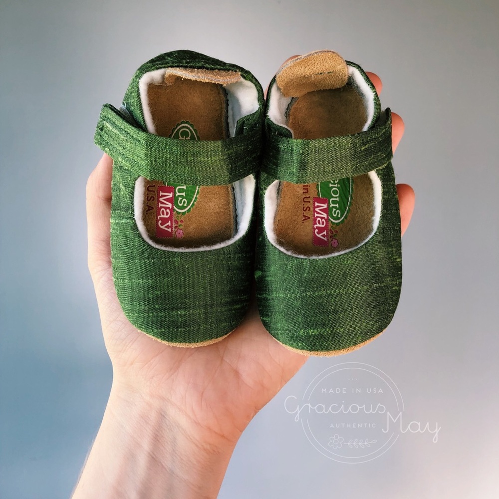 🎁 Christmas Green Baby Girl Shoes Size 1 2 3 4 5